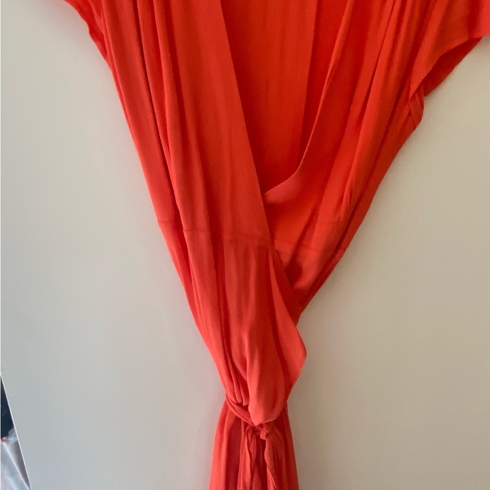 XIX Palms Vibrant Orange Wrap Dress